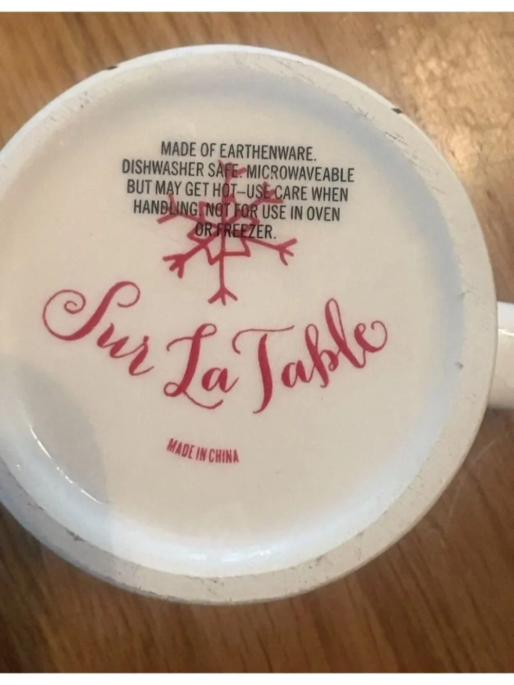 Sur La Table Christmas Holiday Cocoa Mug - V